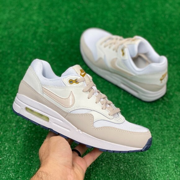 Nike Other - Nike Air Max 1 Grade School Sportswear Shoes White Tan DZ3307-103 VNDS Sz 6.5Y